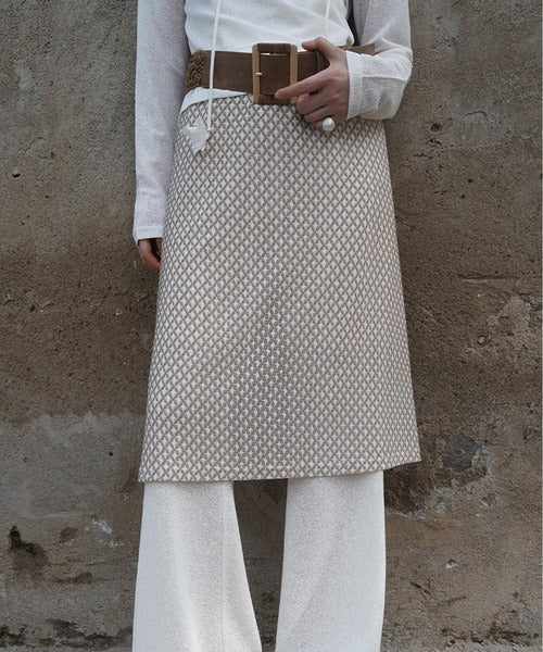 【moyo】レイヤード風ワイドフレアパンツ