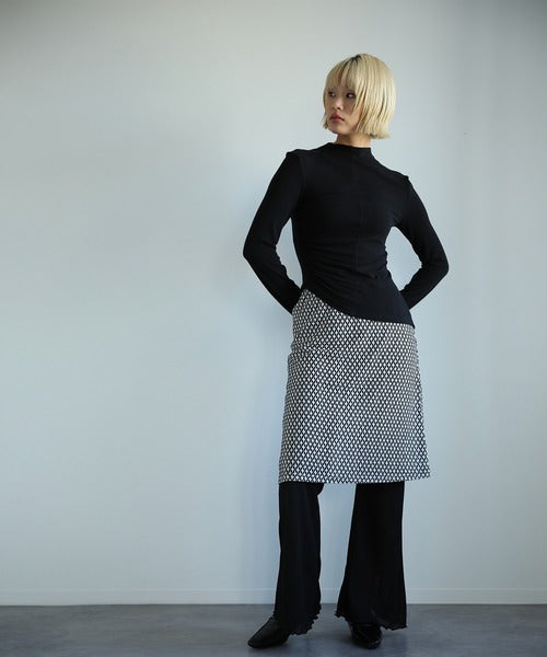 【moyo】レイヤード風ワイドフレアパンツ