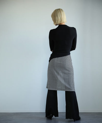 【moyo】レイヤード風ワイドフレアパンツ