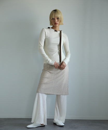 【moyo】レイヤード風ワイドフレアパンツ