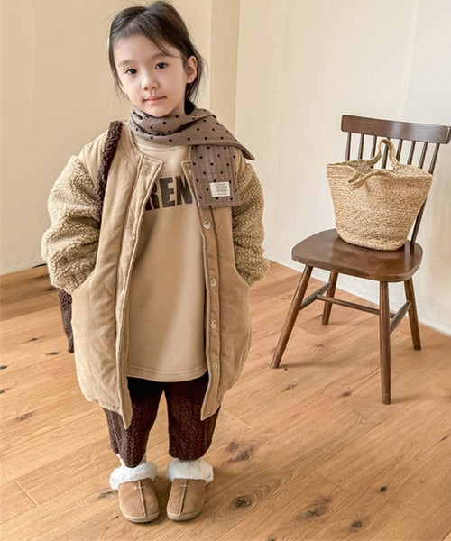 【aimoha-KIDS-】ボア切り替え中綿ジャケット