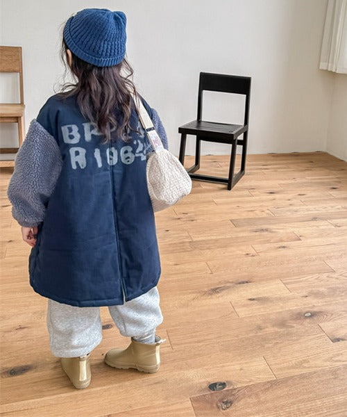 【aimoha-KIDS-】ボア切り替え中綿ジャケット