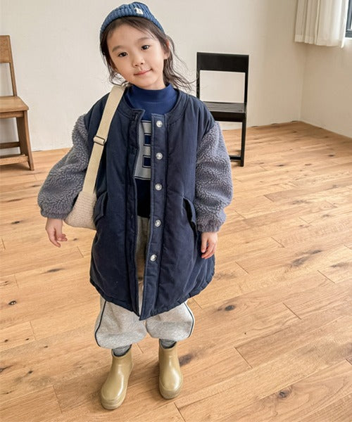 【aimoha-KIDS-】ボア切り替え中綿ジャケット
