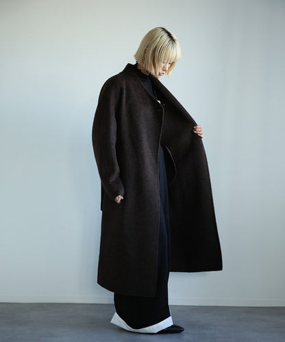 【moyo】ノーカラーラグラン　ロングコート