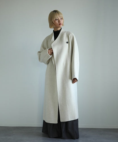 【moyo】ノーカラーラグラン　ロングコート