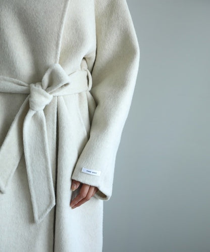 【moyo】ノーカラーラグラン　ロングコート