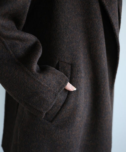 【moyo】ノーカラーラグラン　ロングコート