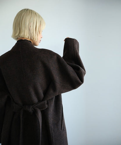 【moyo】ノーカラーラグラン　ロングコート