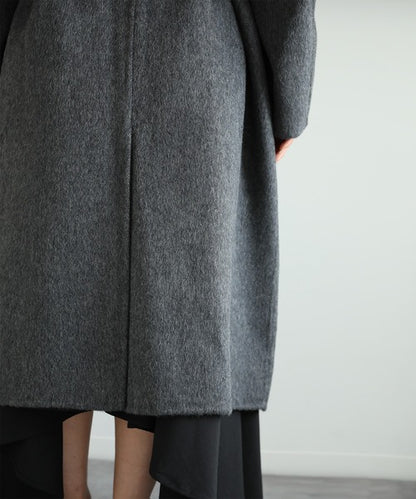 【moyo】ノーカラーラグラン　ロングコート