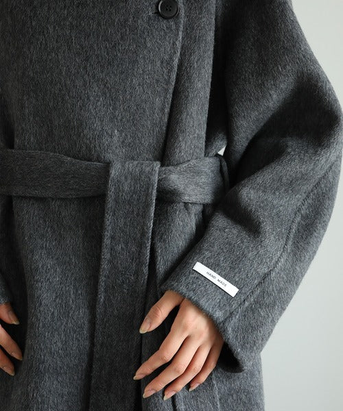 【moyo】ノーカラーラグラン　ロングコート