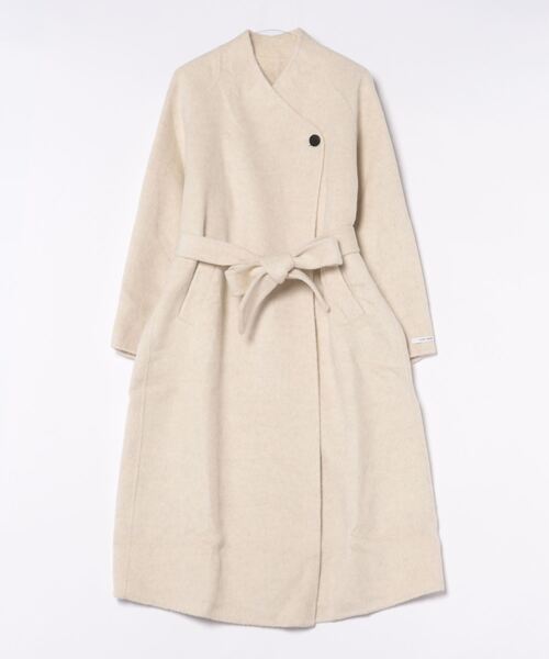 【moyo】ノーカラーラグラン　ロングコート