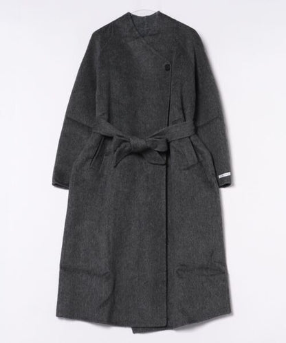 【moyo】ノーカラーラグラン　ロングコート