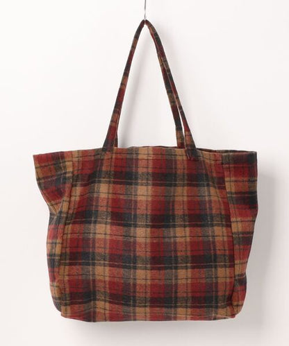 チェック柄トートバッグ
