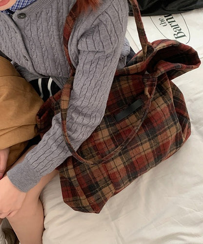 チェック柄トートバッグ