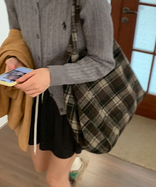 チェック柄トートバッグ