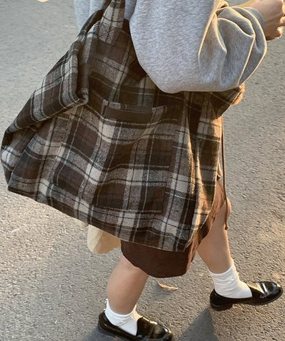 チェック柄トートバッグ