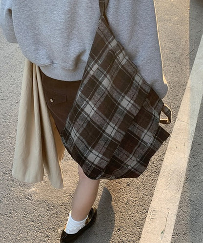 チェック柄トートバッグ