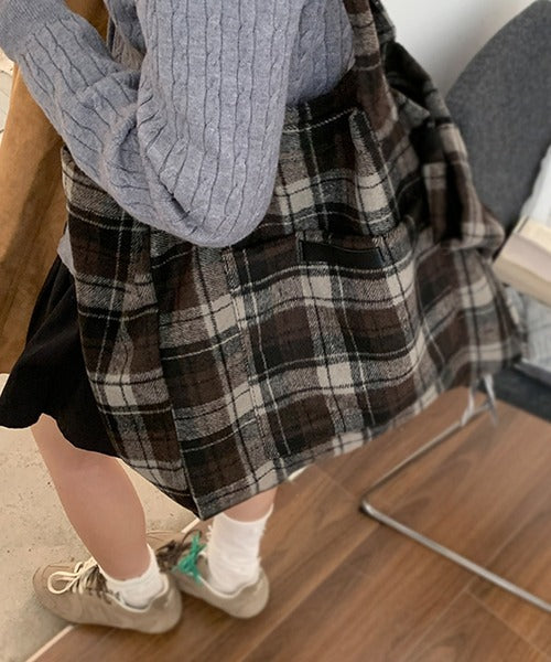 チェック柄トートバッグ