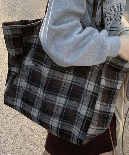 チェック柄トートバッグ