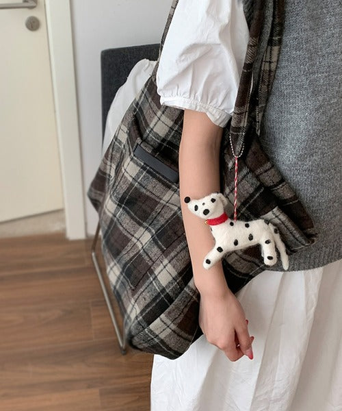 チェック柄トートバッグ