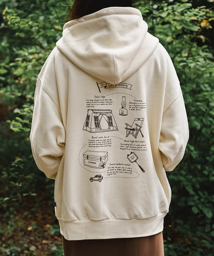 S'more gear illustration full zip hoodie スモギアイラストレーションフルジップフーディー