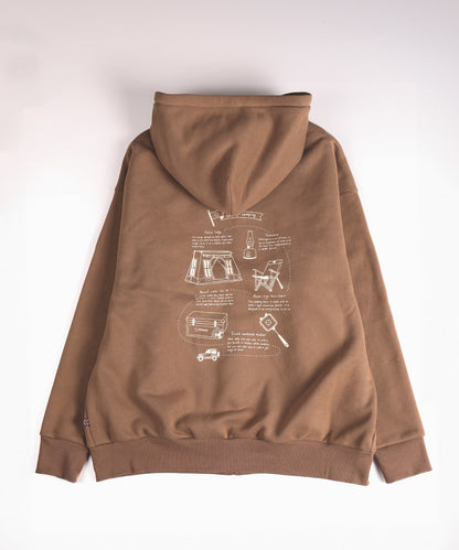 S'more gear illustration full zip hoodie スモギアイラストレーションフルジップフーディー