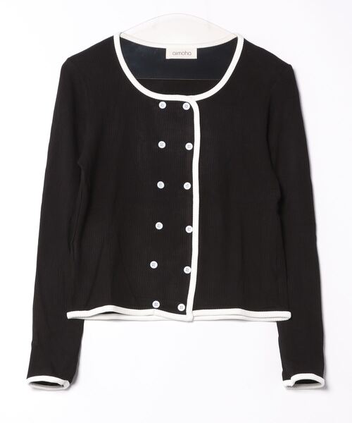 バイカラーダブルブレストトップス