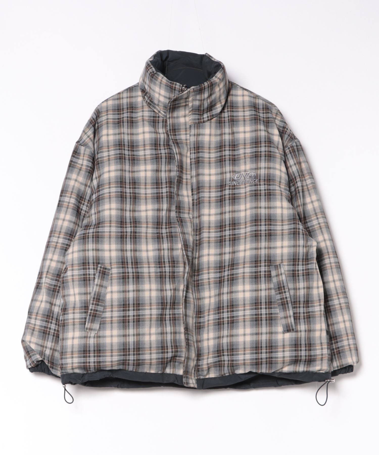 HOOK -select-　リバーシブルチェック柄中綿ハイネックブルゾン