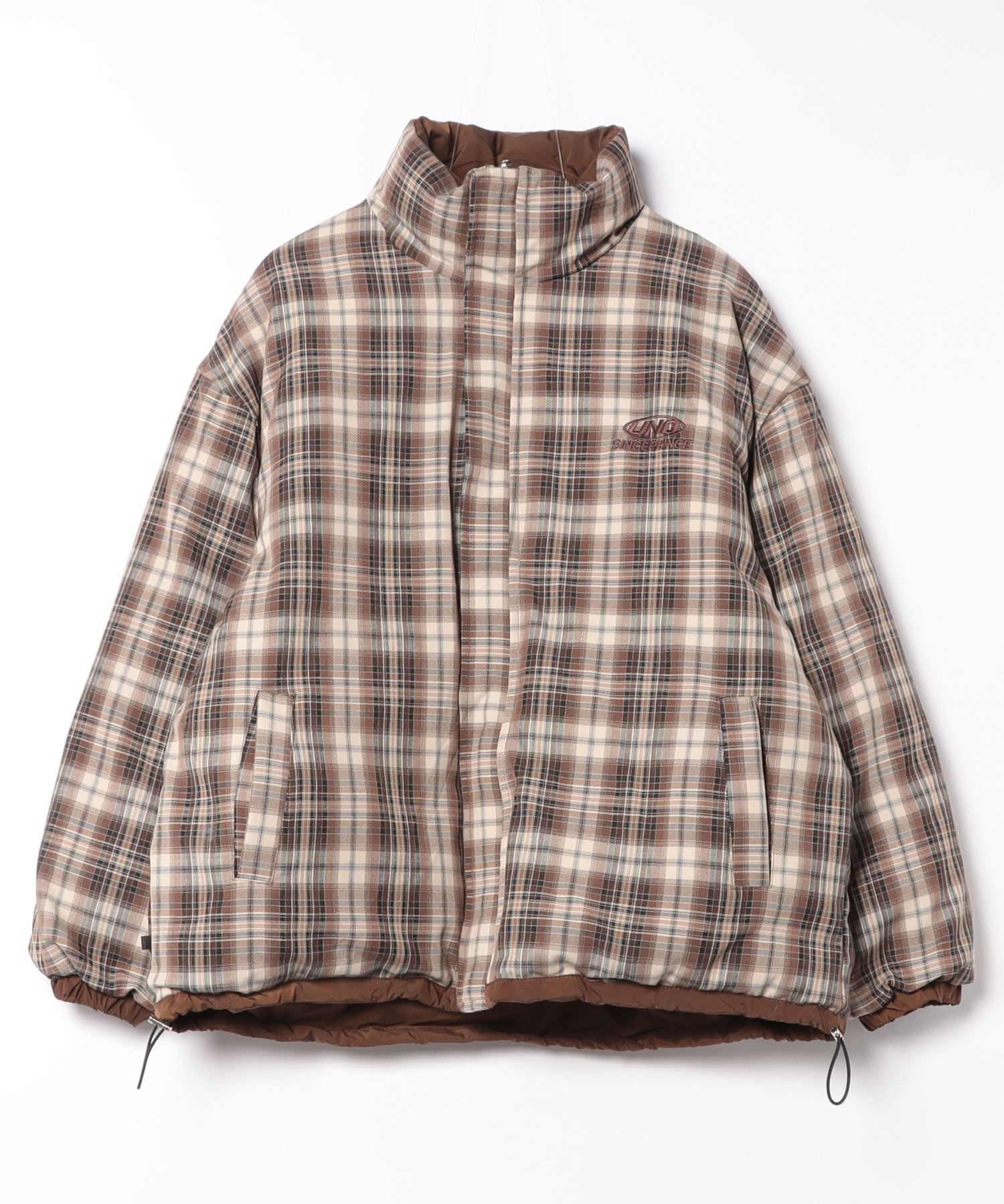 HOOK -select-　リバーシブルチェック柄中綿ハイネックブルゾン