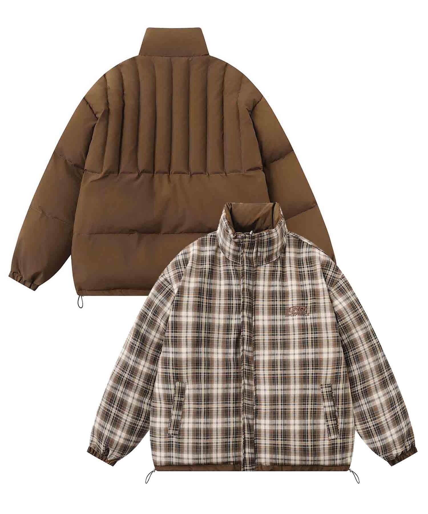 HOOK -select-　リバーシブルチェック柄中綿ハイネックブルゾン