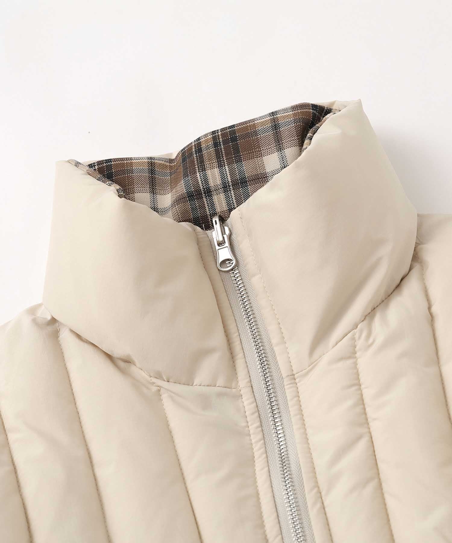 HOOK -select-　リバーシブルチェック柄中綿ハイネックブルゾン