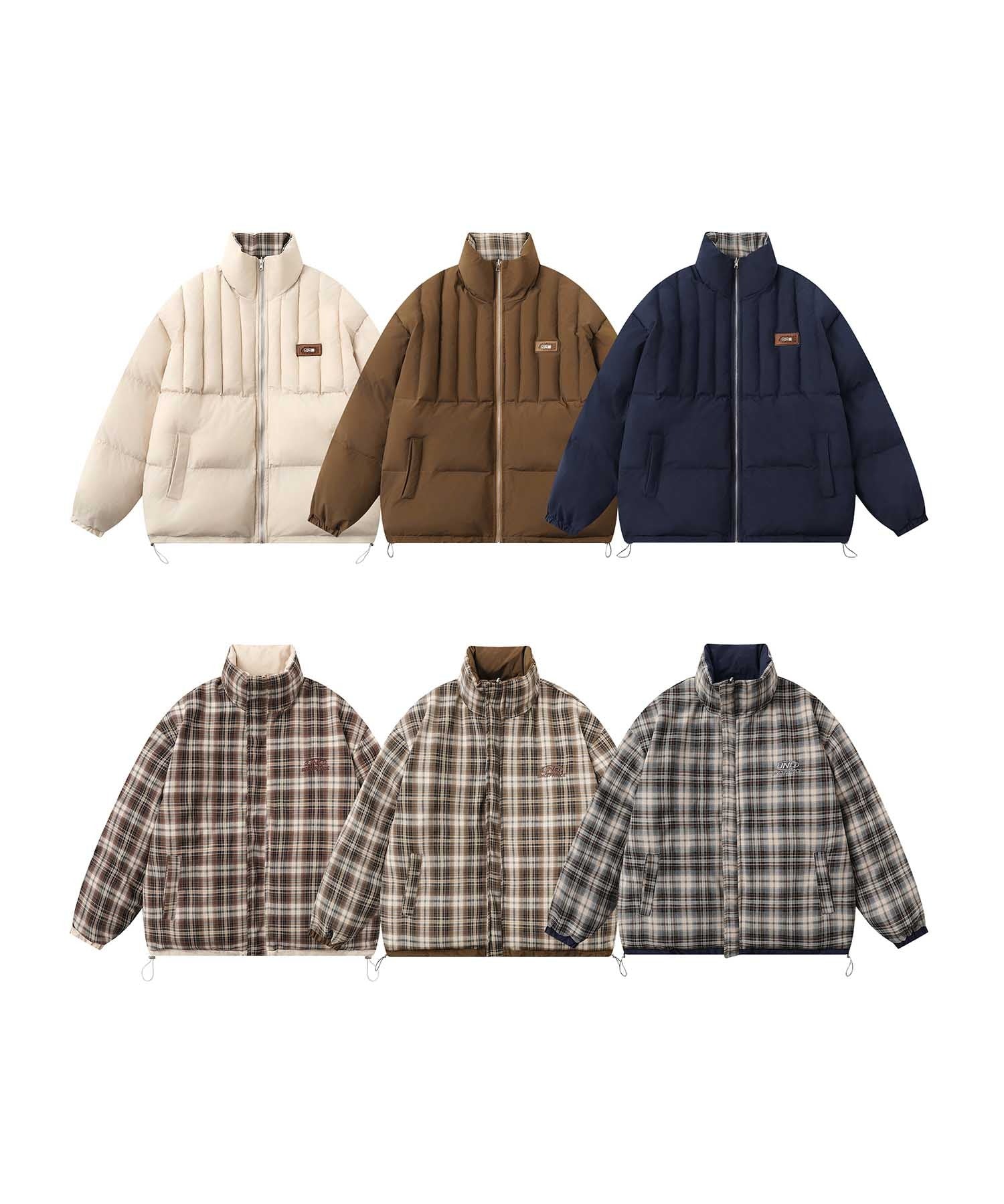 HOOK -select-　リバーシブルチェック柄中綿ハイネックブルゾン