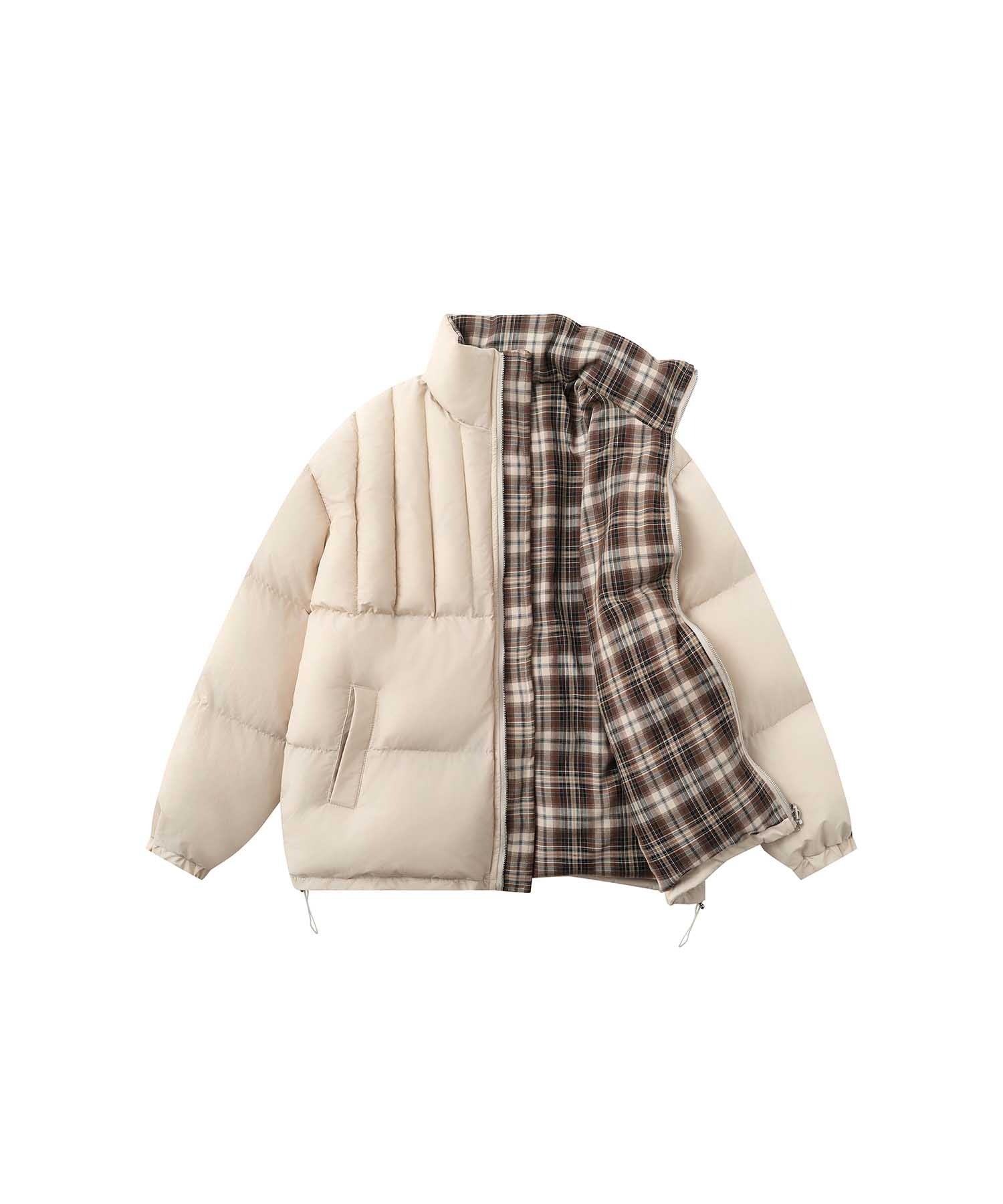 HOOK -select-　リバーシブルチェック柄中綿ハイネックブルゾン