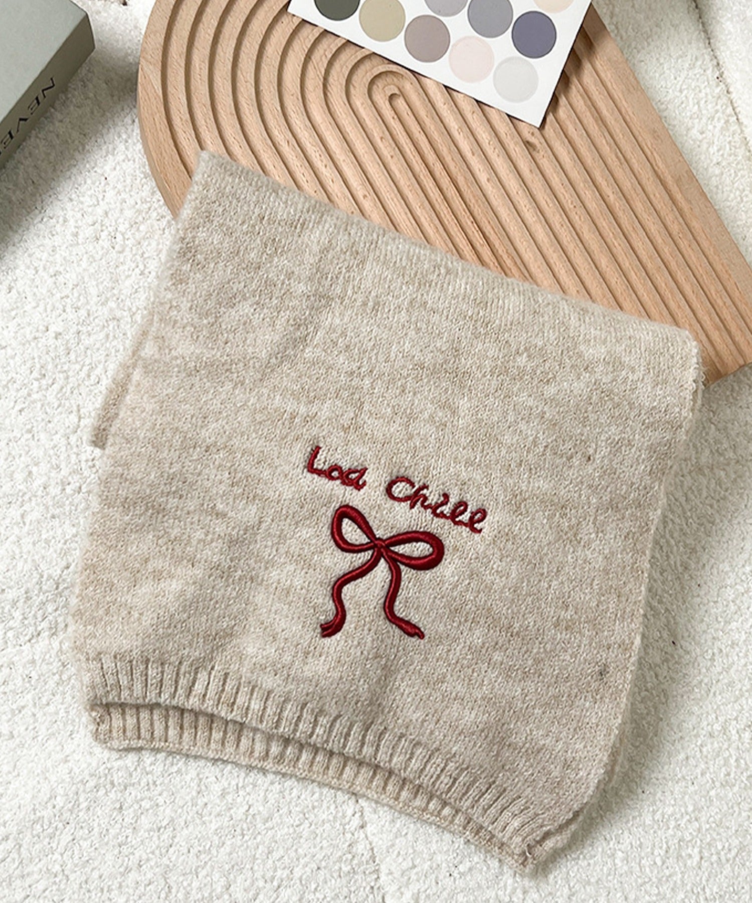 【Jasmine】リボン刺繍マフラー