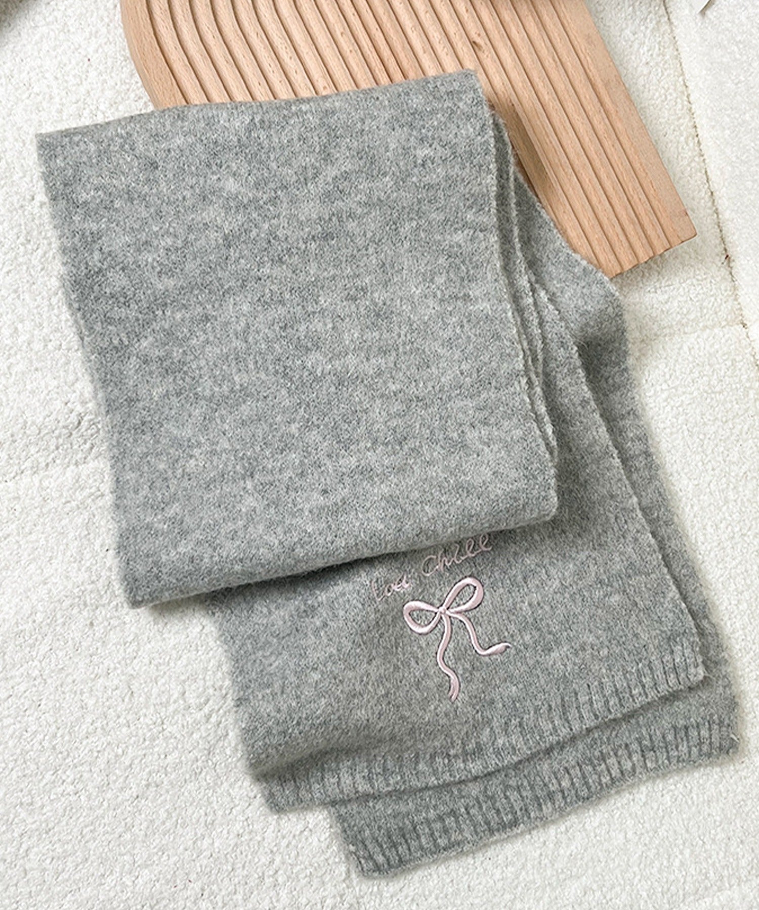 【Jasmine】リボン刺繍マフラー