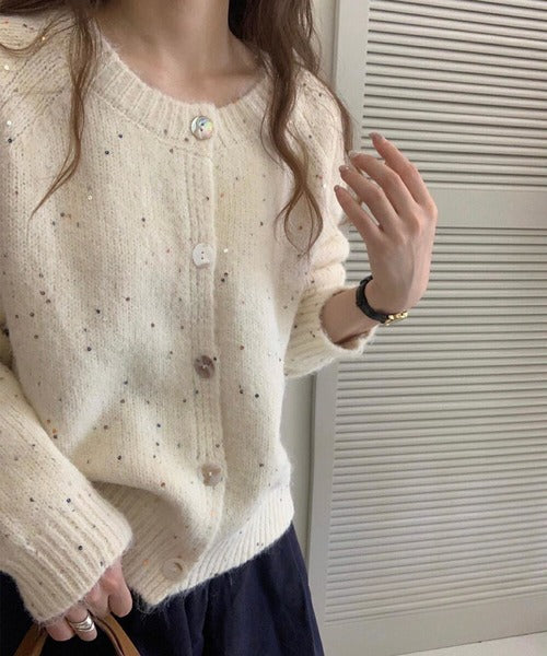 スパンコールカーディガン