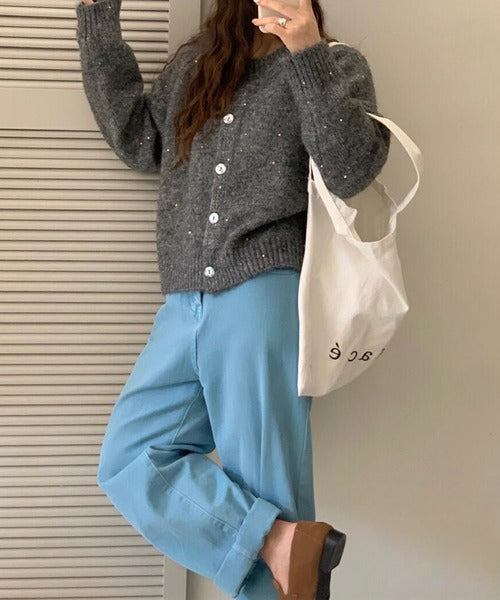 スパンコールカーディガン