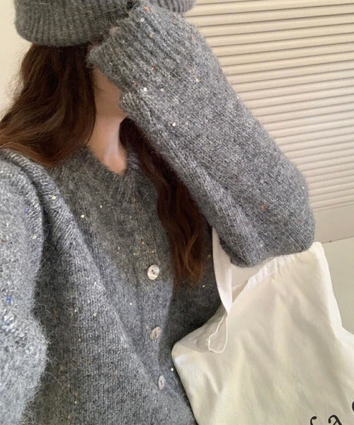 スパンコールカーディガン