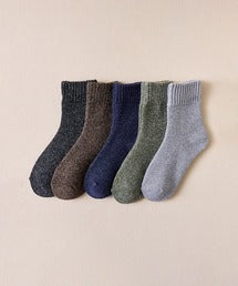 【MOSOX】シンプルメンズ温ソックス5色セット