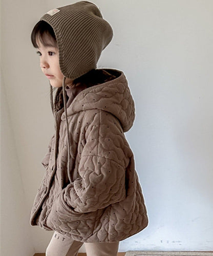 【aimoha-KIDS-】フード付きキルティングジャケット