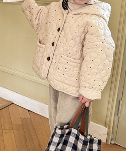 【aimoha-KIDS-】フード付きキルティングジャケット