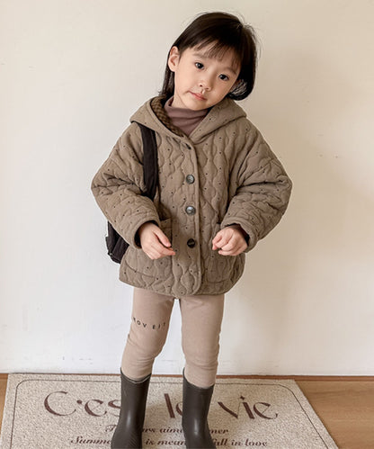 【aimoha-KIDS-】フード付きキルティングジャケット