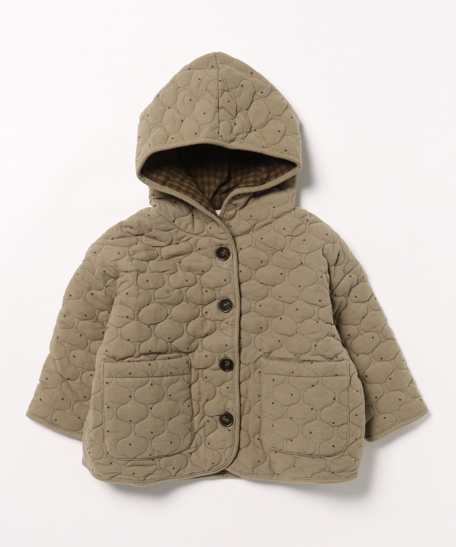 【aimoha-KIDS-】フード付きキルティングジャケット