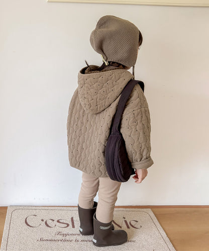 【aimoha-KIDS-】フード付きキルティングジャケット