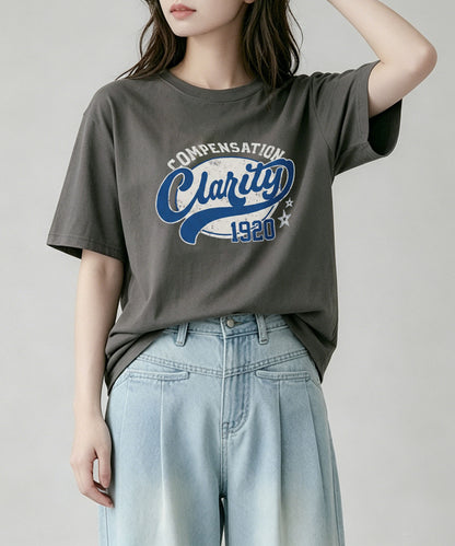 aimoha/ヴィンテージロゴプリントTシャツ