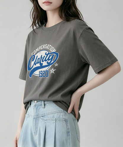 aimoha/ヴィンテージロゴプリントTシャツ