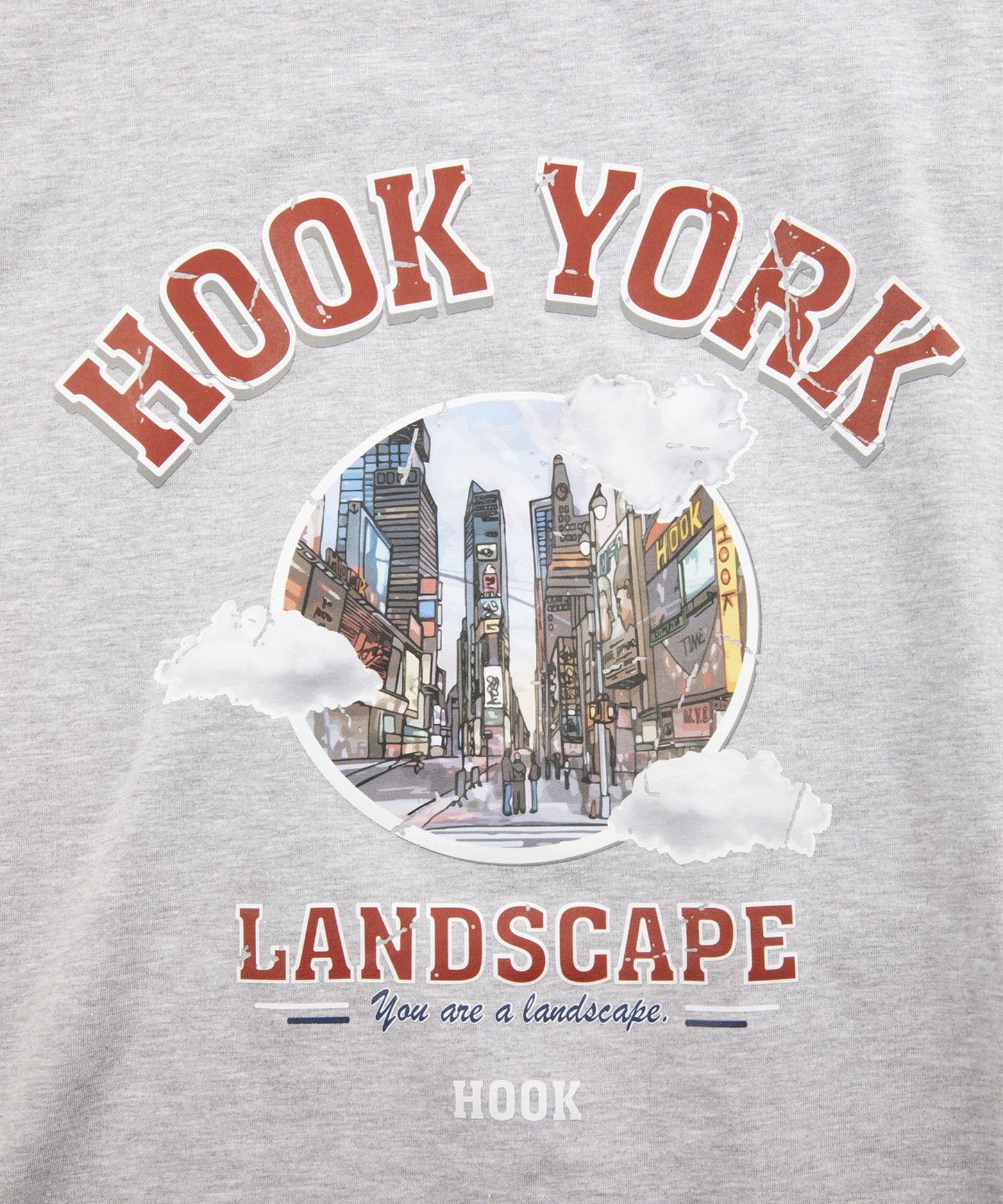 [HOOK -original-] Old clothes style urban pattern damage print short sleeve TEE