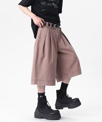 HOOK ピグメント ウォッシュタックワイドハーフパンツ (SS)