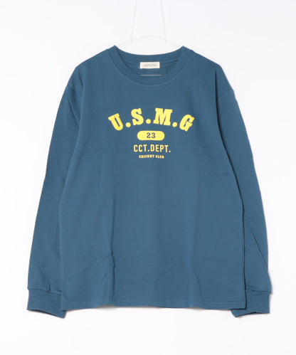aimoha/カレッジロゴ長袖Tシャツ