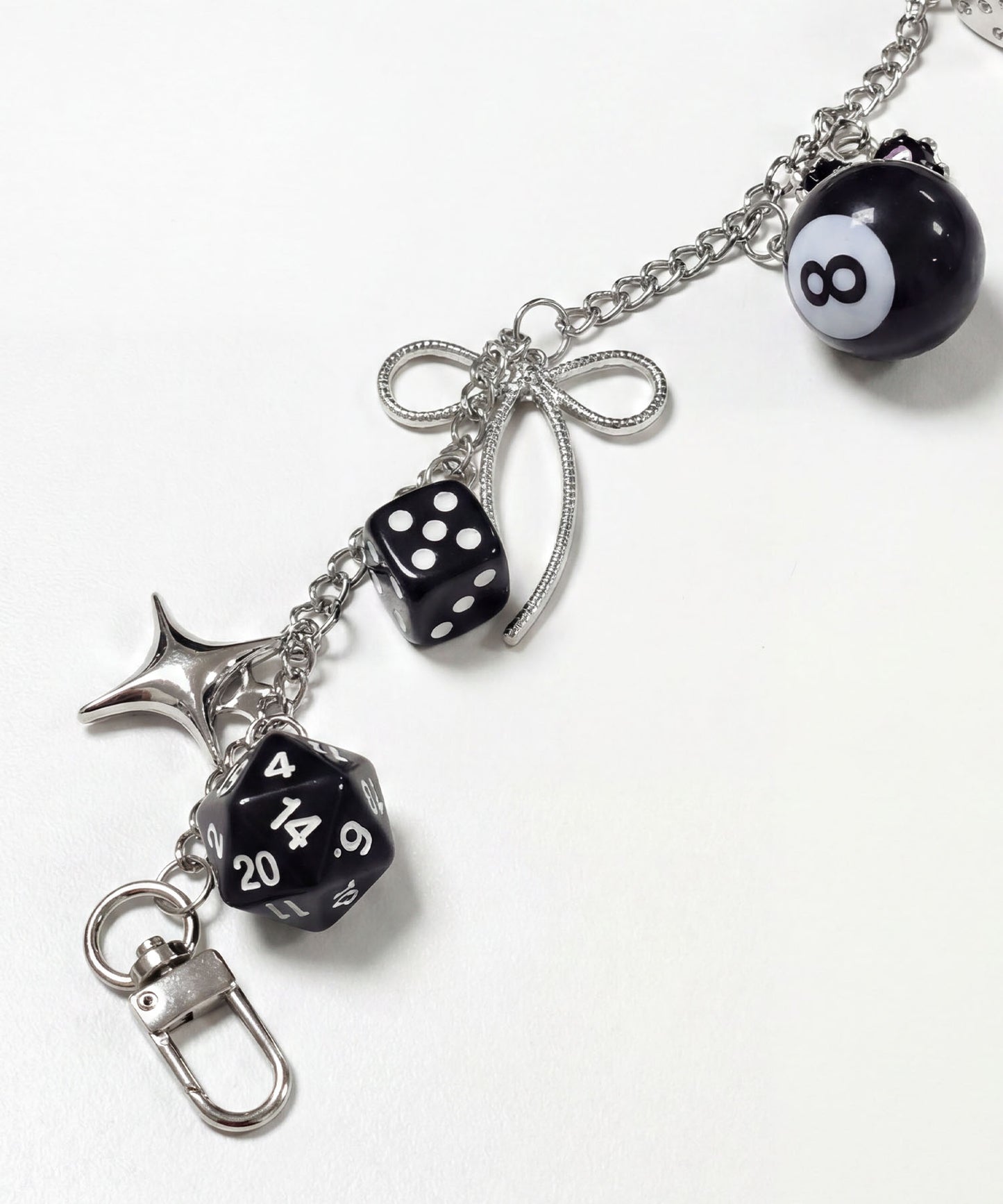 HOOK バッグチャーム キーホルダー ストリート ダイス 8ボール モチーフアクセサリー